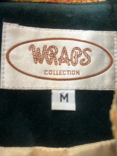 Wraps Collection Jacket 82%Viscose Size M Patch Design Multicolor USA Made Coat - Picture 8 of 17