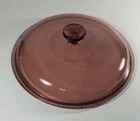 Vintage Pyrex Corning Vision 10" Cranberry Glass Replacement Lid Purple