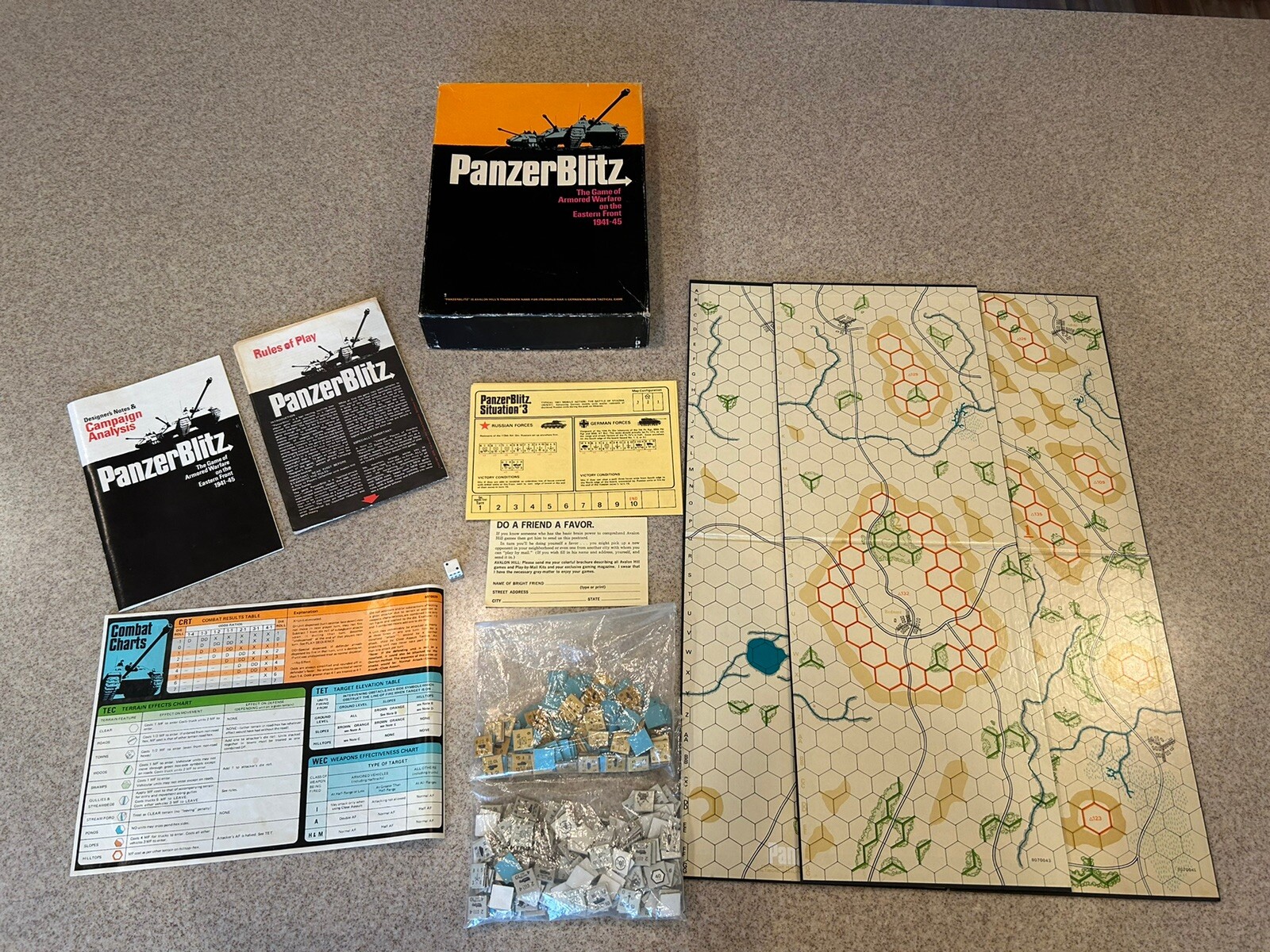 AVALON HILL PANZER BLITZ 1970 WW2 STRATEGY BOARD GAME EASTERN FRONT WORLD WAR eBay