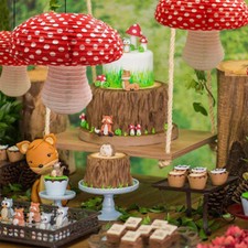 4x Mushroom Paper Lanterns Children Birthday Wedding Party Hanging Decorations