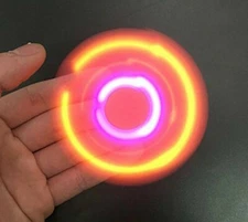 Light-up LED glow FIDGET SPINNER USB Rechargeable w/ BLUETOOTH SPEAKER  Pink