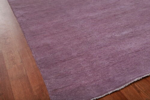 Modern Wool Gabbeh Vegetable Dye Square Large Rug 12x12 Purple Hand-made Carpet - Picture 6 of 13