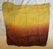 Vintage Women's Scarf 28"x28" Gold To Rust Colors Nylon 70's-80's