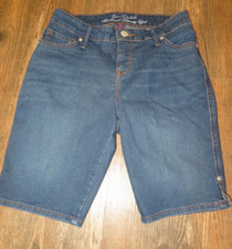 Gloria Vanderbilt Slimming Effect Bermuda Shorts Dark Wash Denim Size 4P