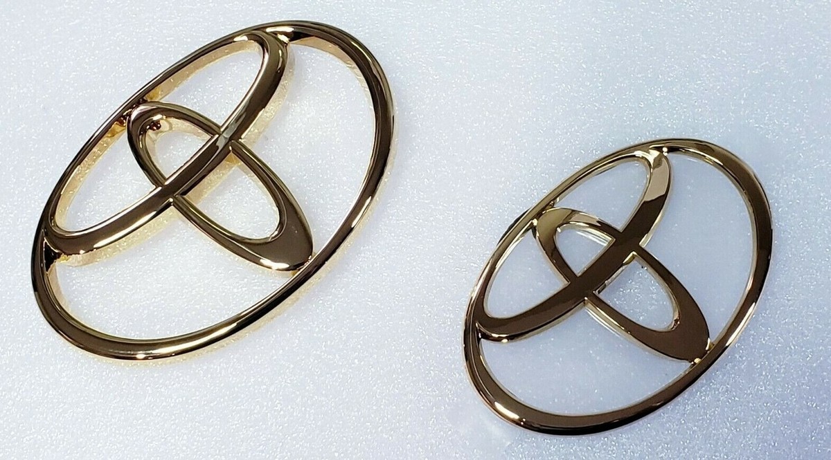 FITS 98-03 TOYOTA LANDCRUISER EMBLEM 24K GOLD FRONT & REAR T 2 PC