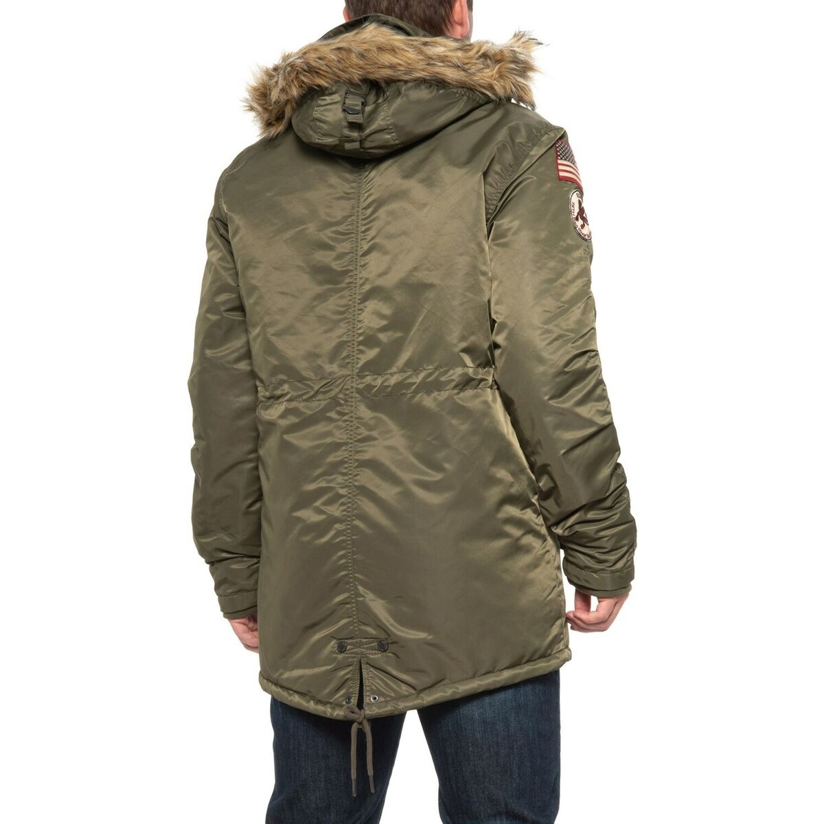 New Men`s Schott NYC Nylon Fishtail N-3B Insulated Jacket New Men`s Schott NYC Nylon Fishtail N-3B Insulated Jacket
