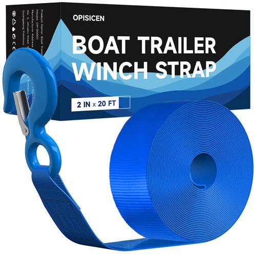 Bootstrailer Windengurt mit Haken 2" x 20' - 10,816lbs Bruchfestigkeit schwer