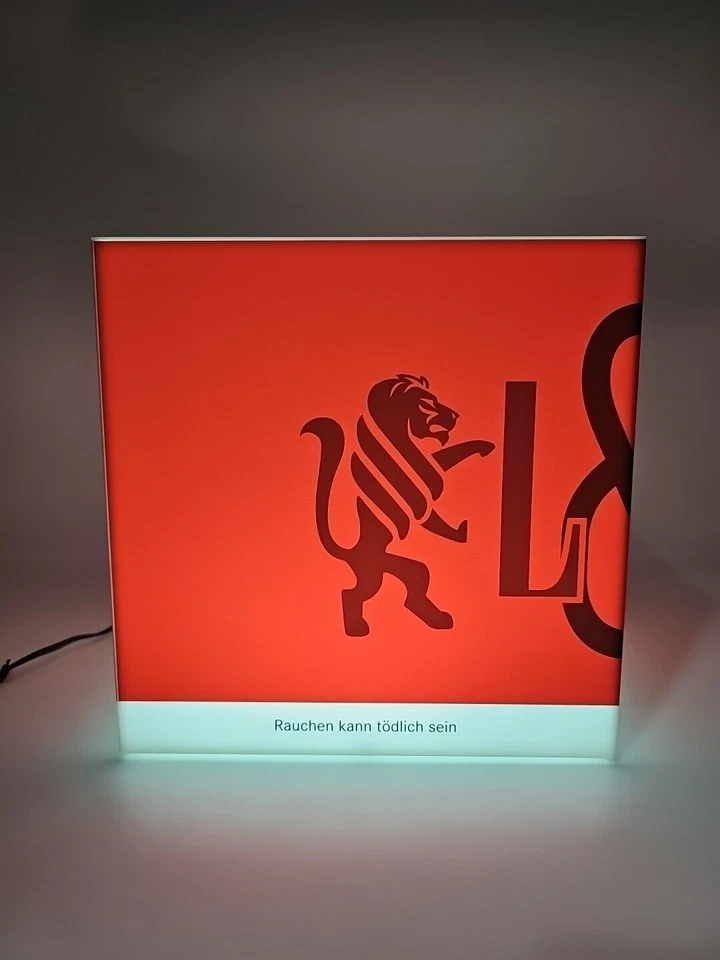 L&M LED Leuchtreklame Lampe Leuchtwürfel 20x20cm Zigaretten Werbung - Bild 2 von 4