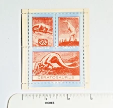 Rare 1935 SINCLAIR OIL DINOSAUR STAMPS Protoceratops + Trachodon + Ceratosaurus
