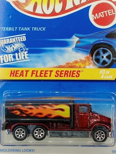 Camion cisterna Hot Wheels Heat Fleet serie Peterbilt 1996 rosso metallizzato 7SP #539 HTF