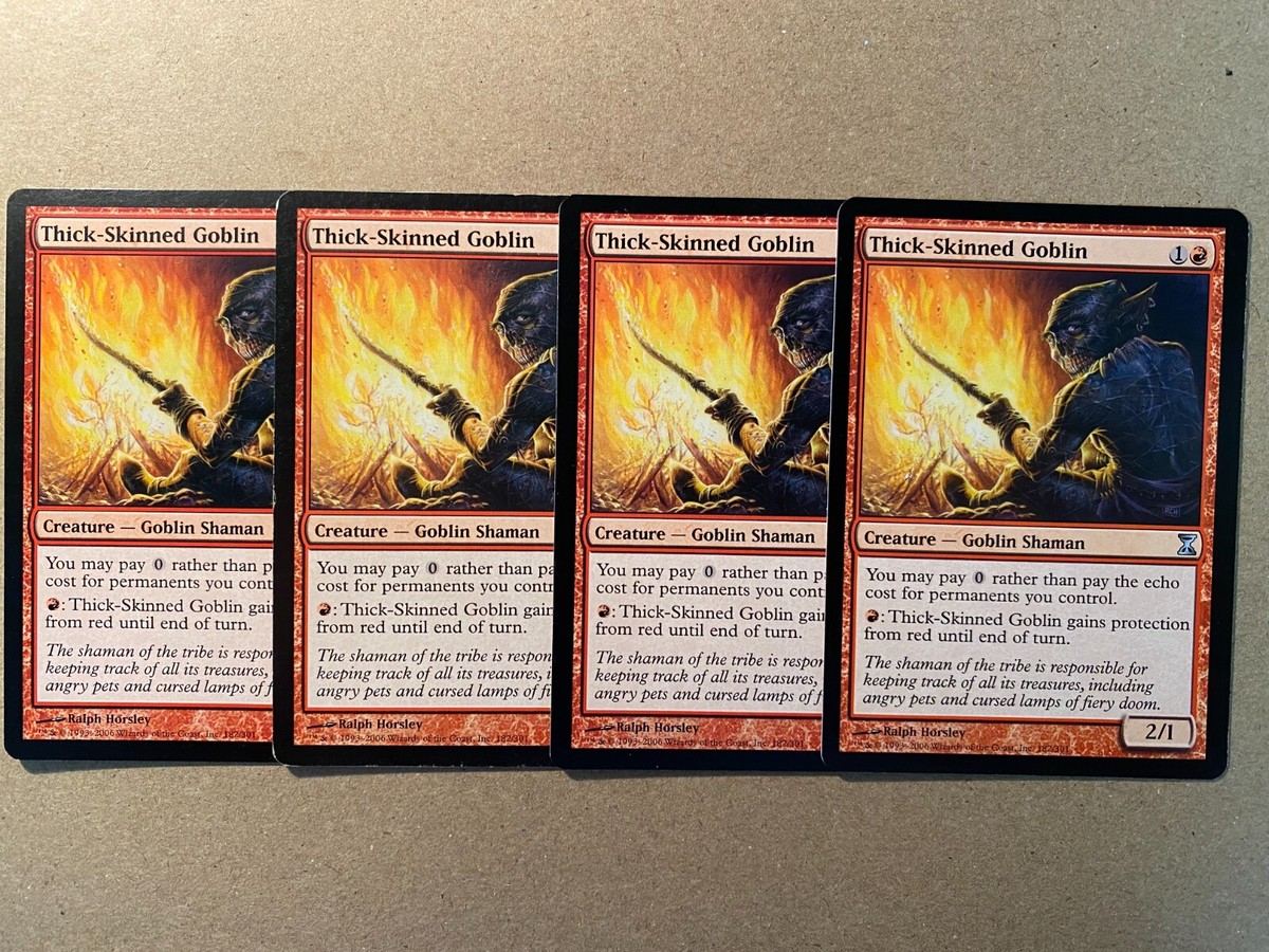 MTG 4x Thick-Skinned Goblin Time Spiral Modern Magic the Gathering Card x4  LP
