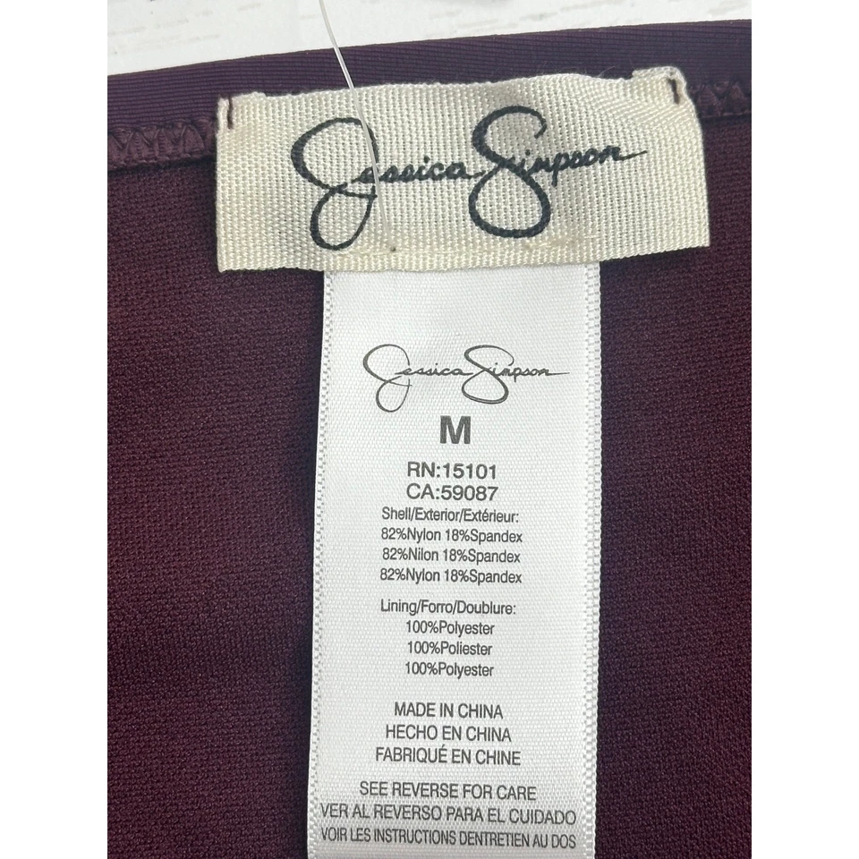 Parte inferior de bikini Jessica Simpson púrpura con tiras verano nadar playa talla M Foto 3 de 4