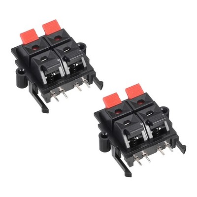 2Pcs 2 Row 4 Way Spring Terminal Clip Push Release Connector Cable Block WP4-15