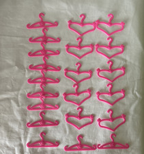21 Barbie Doll Pink Heart And Regular Clothes Hangers