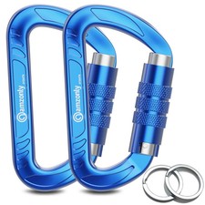 3inch Auto Locking Carabiner Clips Heavy Duty, 12KN /2697lbs Lightweight keyc...