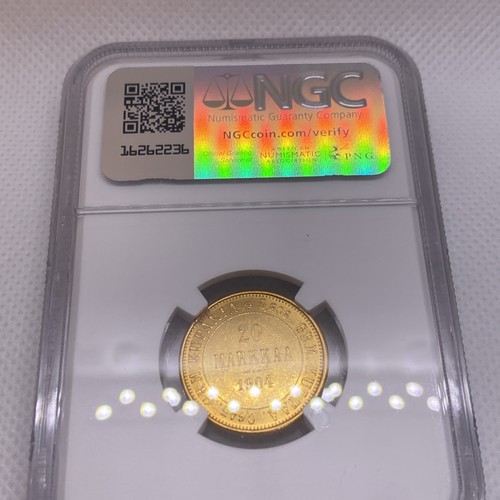 1904-L 20 Markkaa Finland Russia Nicholas II Gold MS62 NGC - Picture 8 of 11