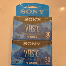 Sony VHS-C Premium Grade Camcorder Videocassettes, 30 Min, 2 Pack TC-30VHGL