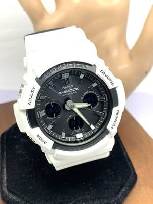 Casio Mens Watch G-Shock GAS100 White Resin Analog Digital Tough