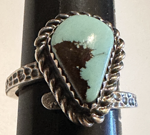 "Turquoise Mountain" Signed Adjustable Sterling Silver Ring Size 8-1/2 6.84 g - Picture 2 of 11