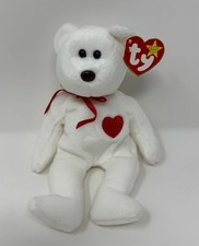 NEW w/ Tags - TY Beanie Babies Valentino the Valentine Day Bear - TAG ERROR