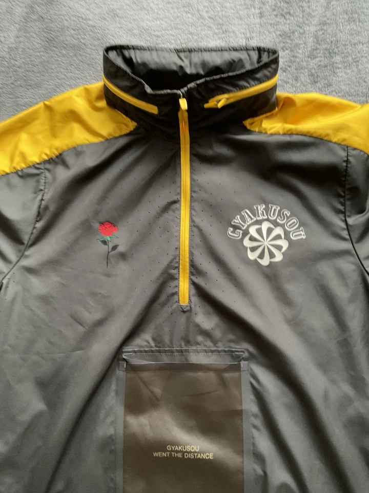 耐克 x Gyakusou 1⁄2 拉链连帽夹克 M 码跑步者玫瑰灰色黄色 CD7107 274 — 第 3/4 张图片
