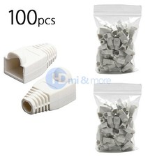 100x White CAT5E CAT6 RJ45 Ethernet Network Cable Strain Relief Boots