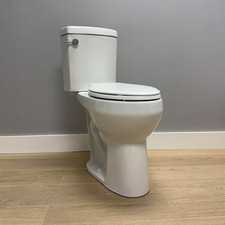 2-Piece 1.28/.09 GPF Dual Flush Elongated 20 In. Extra Tall Toilet in White, ...
