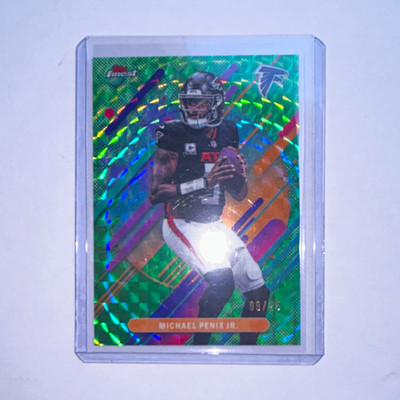 2025 Topps Finest Michael Penix Jr.  Falcons RARE Green Refractor # Match  9/25