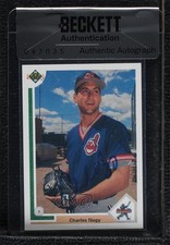 BAS 1991 Upper Deck Star Rookie Charles Nagy #19 Seal of Authenticity Auto 3c7
