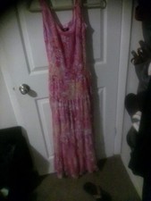 Nine West Women’s Size 6 Multicolor Paisley Boho Print Maxi Dress Pink Sleeveles