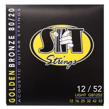  Golden Bronze 80/20 Acoustic Guitar Strings (S.I.T.) 12-52, GB1252 Light