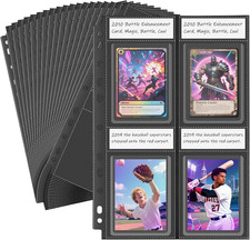 Top Loader Sleeves 4 Pocket, 20 Pack Toploader Binder Pages for 3X4 Baseball Car