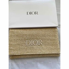 Christian Dior Clutch Pouch 2023 Summer Rattan Beige Limited Novelty w/Box Japan