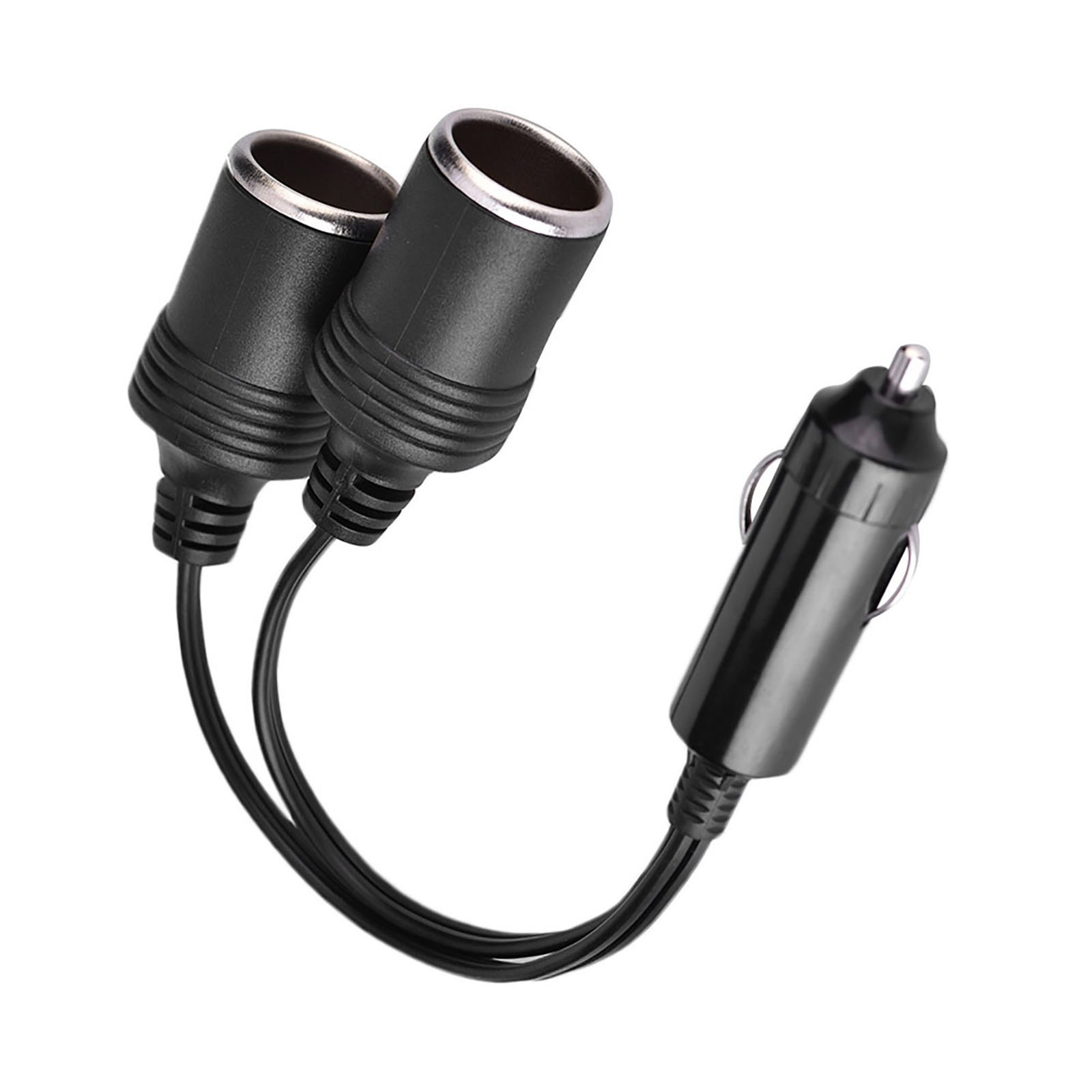 12V/24V Car Charger Plug Male To 2-Way Female Cigarette Socket Extension Cord