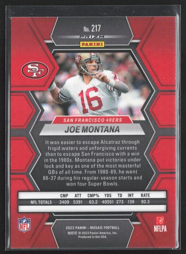 2023 Panini Mosaic #217 Joe Montana Silver - Bild 2 von 2