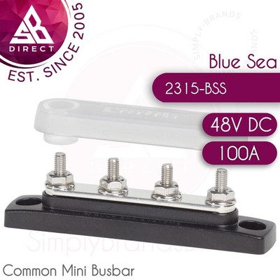 Blue Sea Systems 2315 Common 100A Mini Busbar mit Deckel 4 Fach   48V Dc   