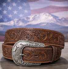 Tony Lama Leather USA Belt Size 34 C41774 List 72 NWT Western Rodeo