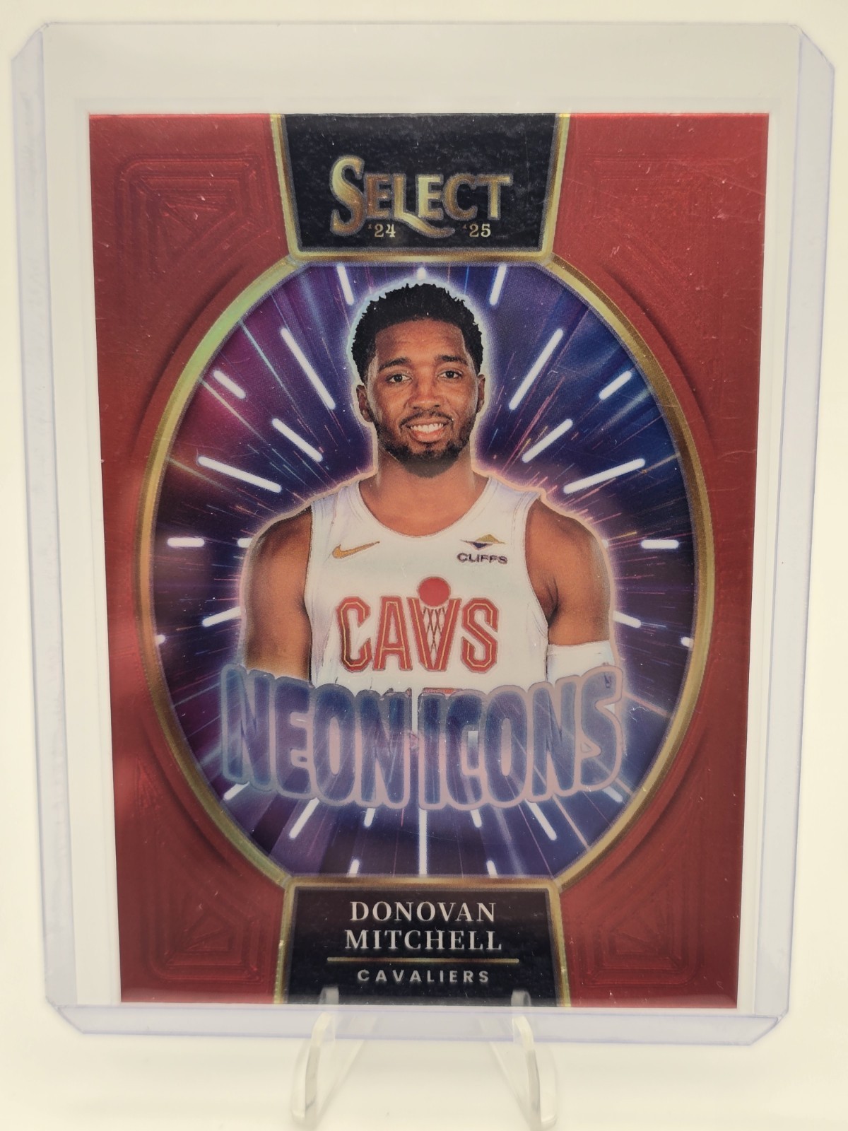 2024-25 Panini Select - Neon Icons Donovan Mitchell #8 Red Prizm