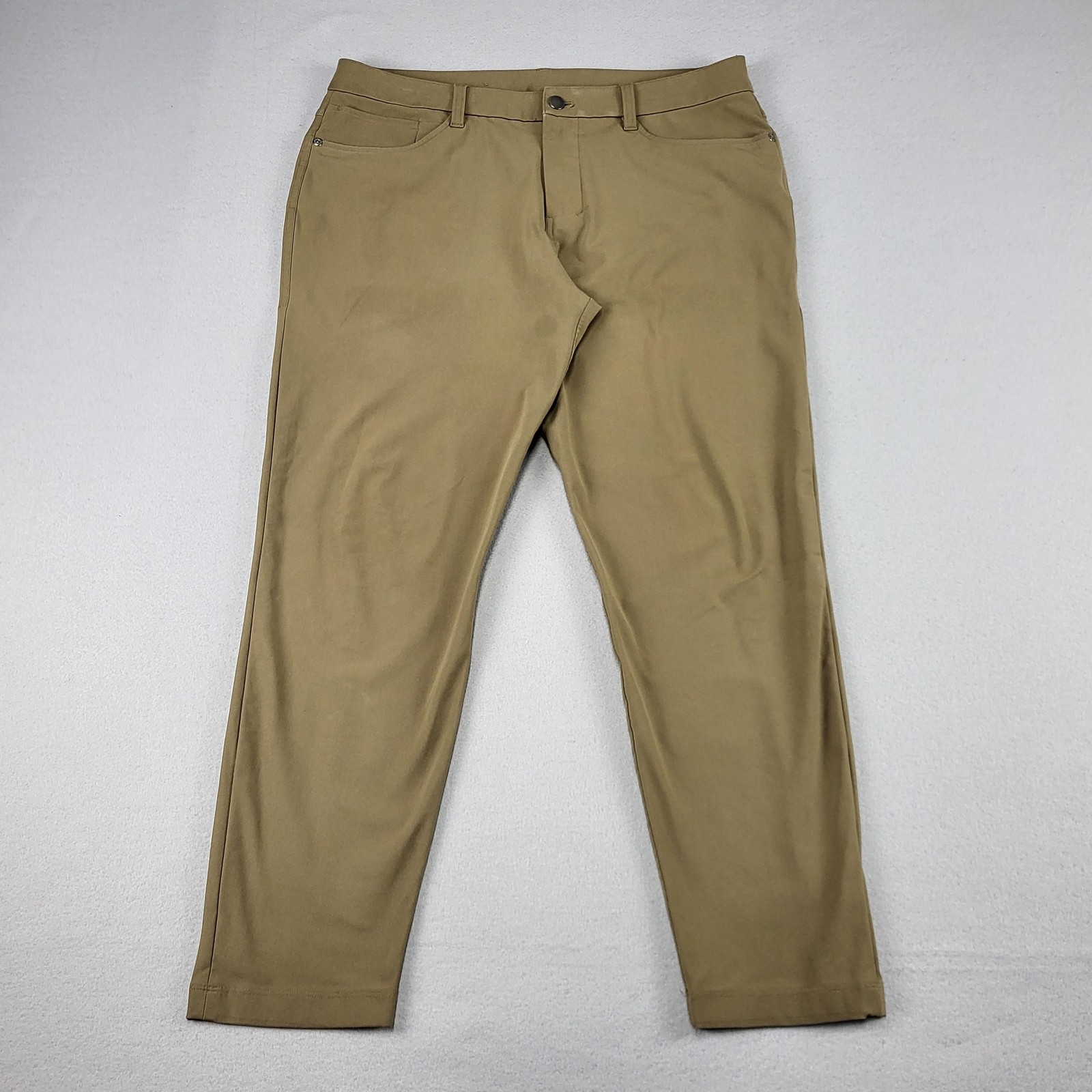 Lululemon Pants Mens 34x27 Beige 5 Pocket Stretch Casual Tapered Chino Workwear