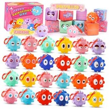  Cadeaux Saint Valentin pour Enfants Salle de Classe, 24PACK Boîte de Saint Valentin Préremplie 