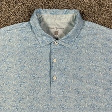Hickey Freeman Polo Shirt Cocktails Drinks Light Blue Microprint Golf Mens XL