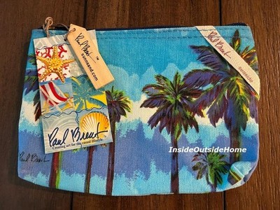 Paul Brent Palm Trees Blue Seaside Makeup Bag Organizer Travel Hobby Tech Work