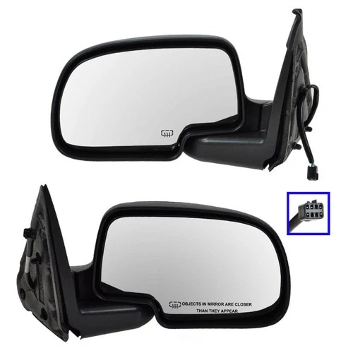 Door Mirror Set-Power Heated Flat Black 2 Piece Mirror Set TRQ MRA04972