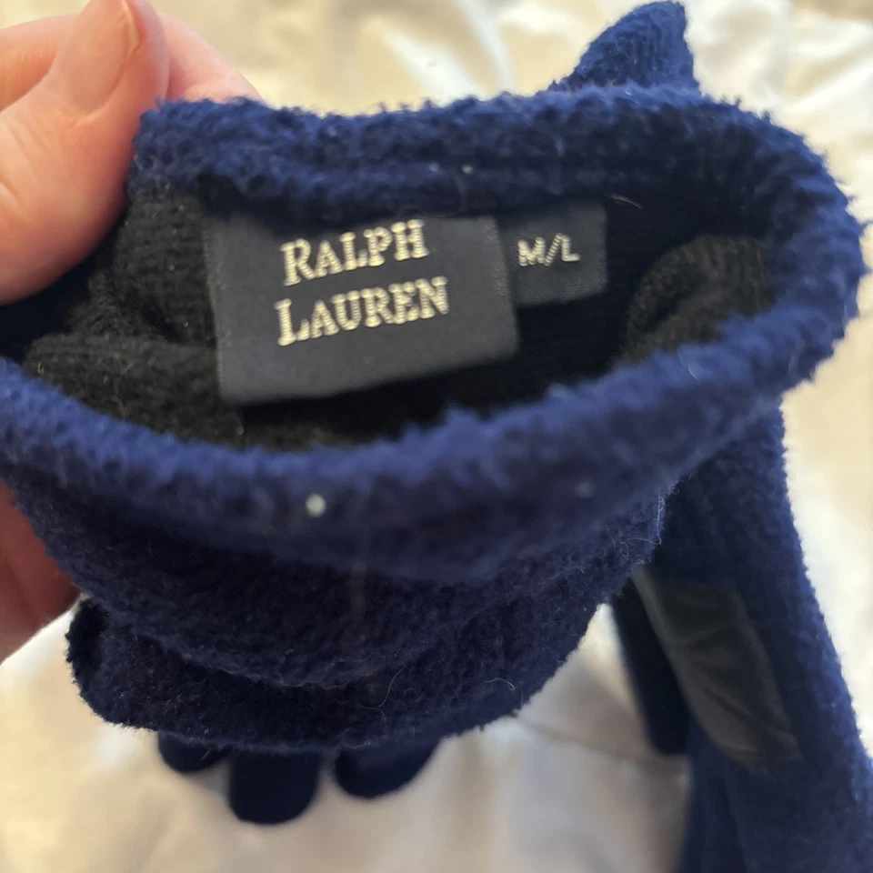 Guantes polar Ralph Lauren para mujer talla M/L azul marino rojo logotipo Foto 4 de 4