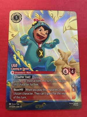 Disney Lorcana TCG Lilo Causing An Uproar Enchanted # 217/204 Reign Of Jafar