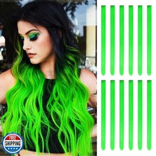 WZNBBOY 12 PCS Green Clip in Hair eExtensions 22 Inch Colorful Straight Hair