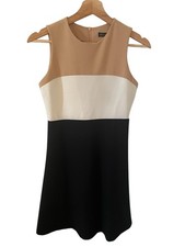Zara Women's Sleeveless Dress Tan/White, Size XS