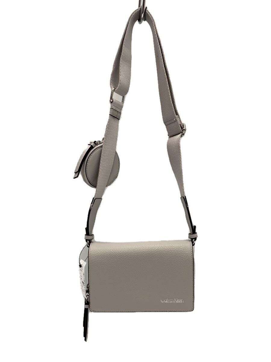Calvin Klein Shoulder Bag Millie Faux Leather Gray Solid Used