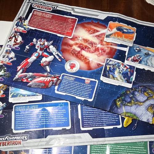 2005 Transformers Cybertron Planet Catalog Insert Map Lot Speed Earth Jungle