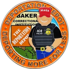 EL7-8 Deportation Depot new Alligator Alcatraz ICE Agent Challenge Coin Baker Co